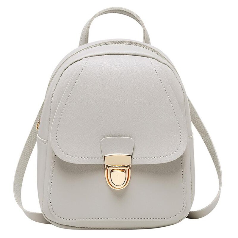 Korean Style Girls' Backpack Multi-Function Small Back Pack Women Shoulder Hand Bags Female Bagpack School Bag Pack: light gray 1