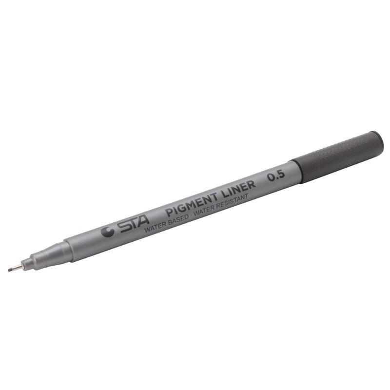1X Black Fine Line Pen Waterproof Writing Marker Sketching Art Pens 0.1mm E8BE: 0.5mm