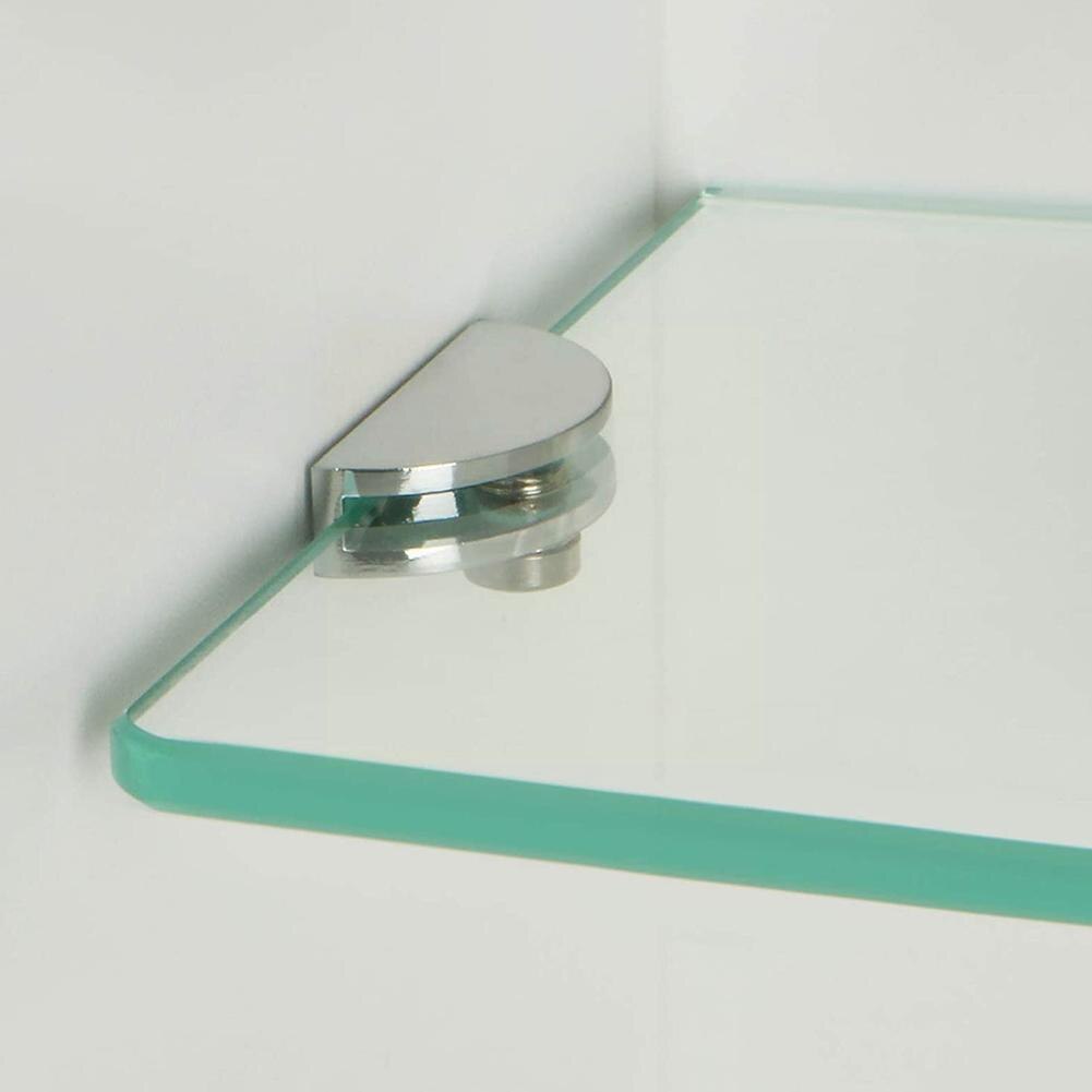 Glass Shelf Clamp Bracket Flat Round Holder Clamps Bracket Shelves Support Corner Bracket Clips For Window Balustrade Handr W1X4