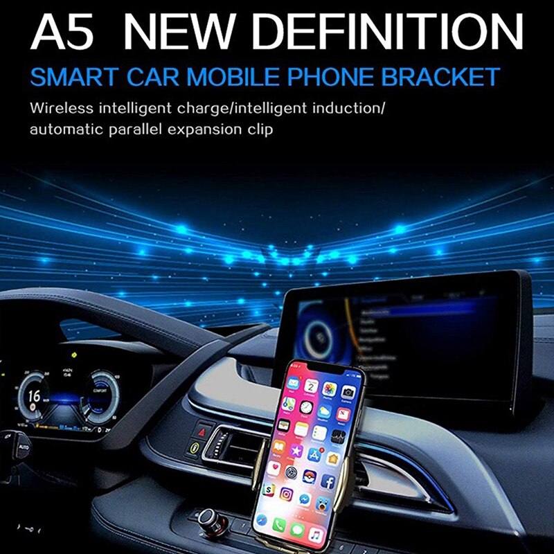 Ic Clip S5 R2 cargador inalámbrico de coche R1 soporte de coche cargador inalámbrico de teléfono móvil Sensor infrarrojo (negro), Universal