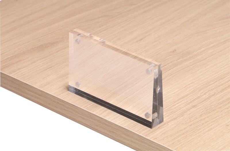 Soporte porta etiquetas magnéticas de acrílico de 100x60mm, soporte porta etiquetas, letrero de escritorio en descenso, tarjeta de información, mostrar marco de fotos, nombre, Mesa