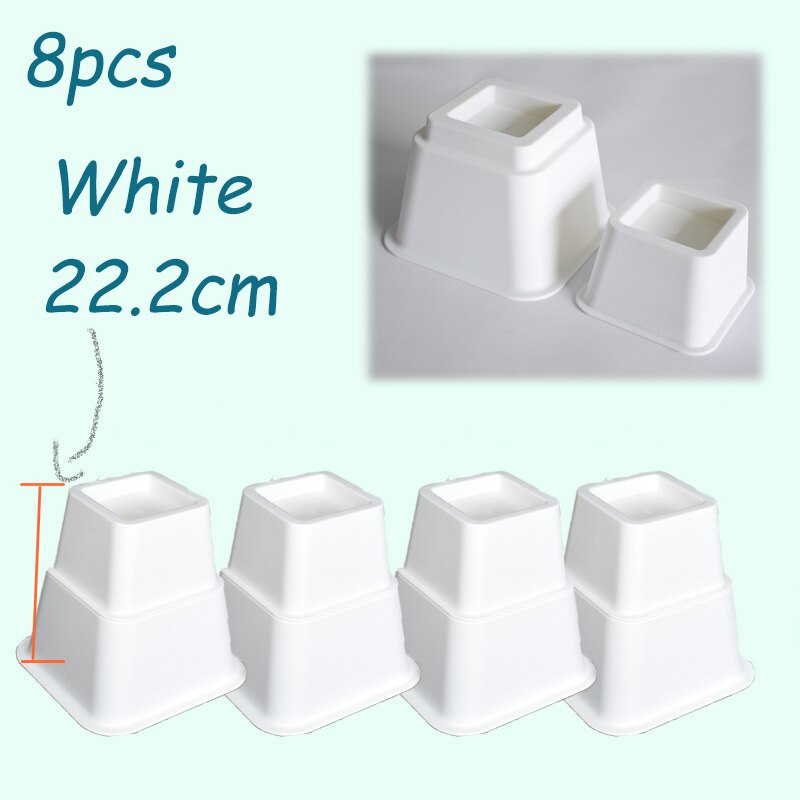 4/8 Pcs Plastic Bed Risers Set Stoel Meubels Lift Blokken Olifant Voeten Meubels Raiser Aid Voor Raising Bed stoel Cups Vierkante