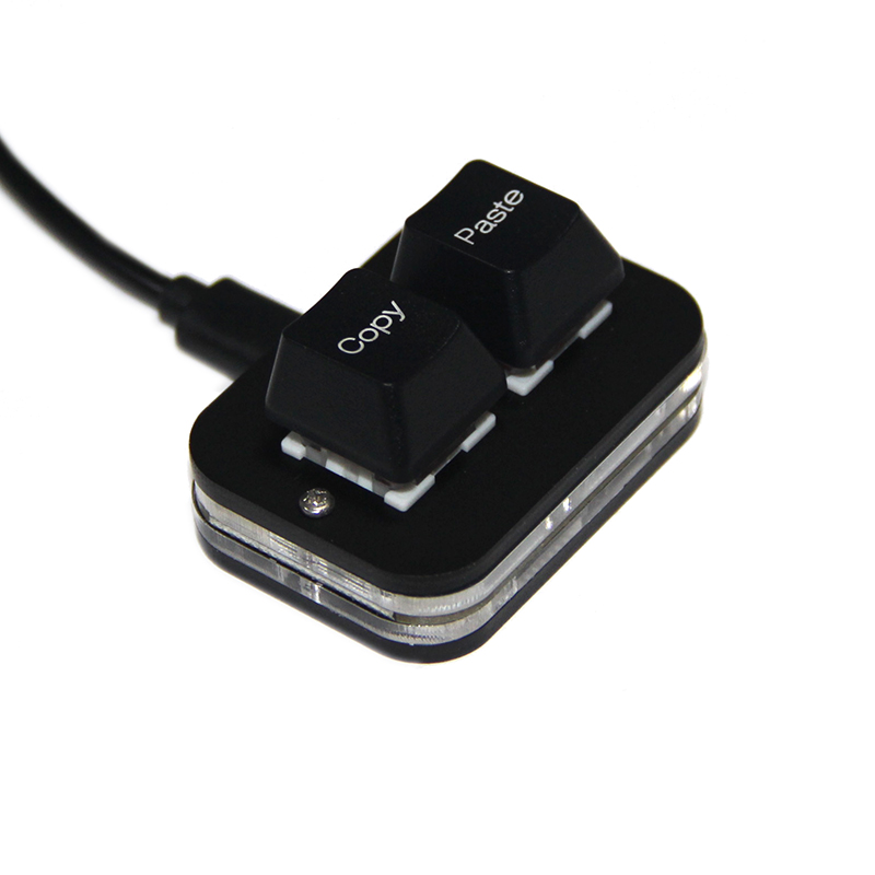 Copy Paste Keyboard Mini Office Shortcut Keypad Mechanical White / Black 2 key keyboard for Word Excel PPT Windows Laptop PC: black / Red Switch