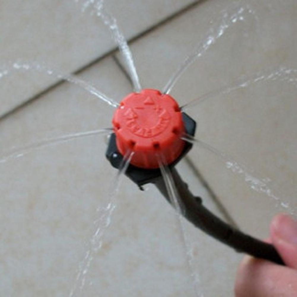 100Pcs Micro Flow Dripper Drip Head 1/4 Inch Slang Micro Dripper Tuin Irrigatie Misting Tuin Sprinkler Verstelbare Druppelaar