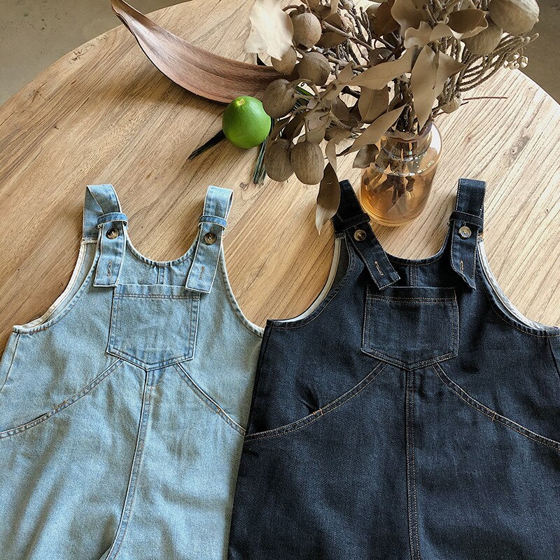 2020 autunno Nuovo Arrivo Delle Ragazze di Modo Denim Caot Bambini Tute E Salopette Del Bambino Della Tuta Della Ragazza