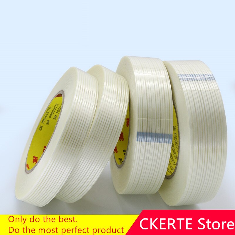 5-100mm*55M Strong glass fiber tape transparent striped single side adhesive tape