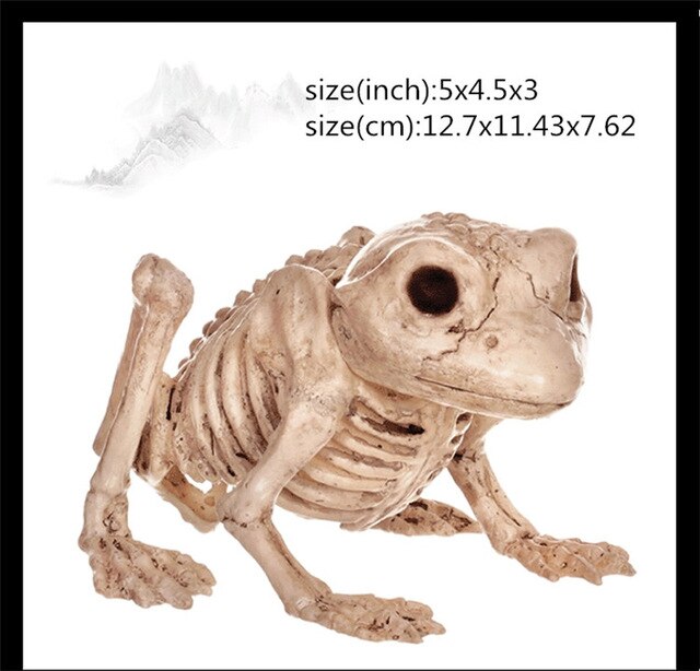 Drage hund slange edderkop halloween prop rædsel skelet dyr skelet knogler hjemsøgte hus flugt rædsel dekorationer: Frø