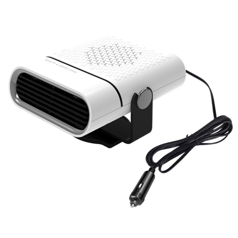 12/24V Auto Elektrische Kachel Winter Truck Fan Defogger Voorruitverluchting Ontdooier Verwarming Draaibaar Elektrische Kachel: White-12V