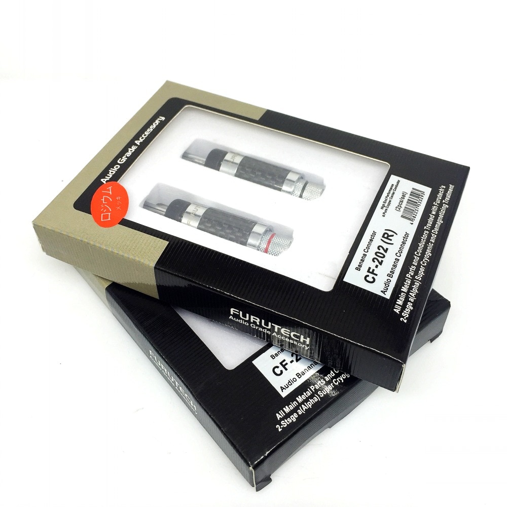 FURUTECH CF 202 (R) Kohlenstoff fiber rhodiniert lautsprecher Banane stecker Original Kasten MATIHUR