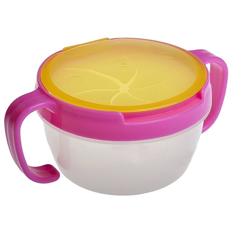 Spill Active Snack Cute Baby Toddler Snacker Bowl Cup Container Free Child Nursing Bowls: Pink