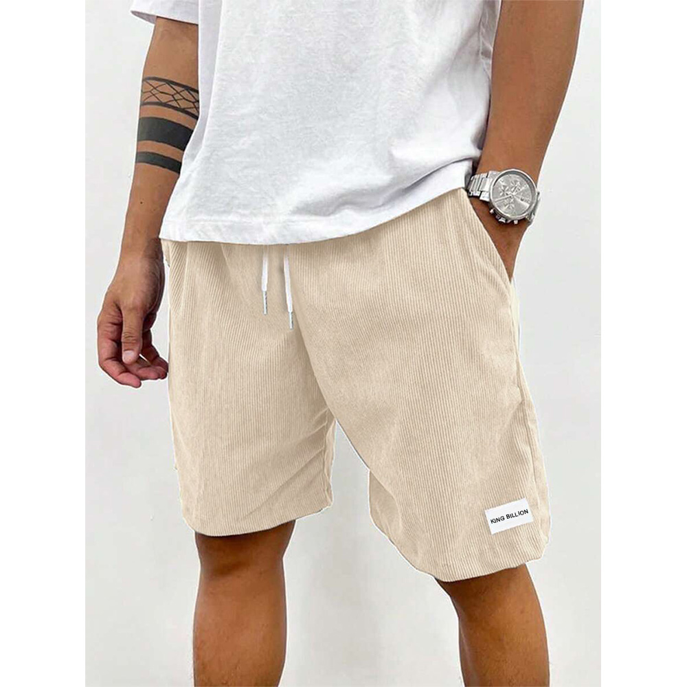 Pantalones de chándal de pana de verano para hombre, pantalones cortos informales, pantalones cortos de playa para hombre, pantalones cortos de baloncesto, ropa deportiva con etiqueta de Color sólido para hombre: XL / Beige