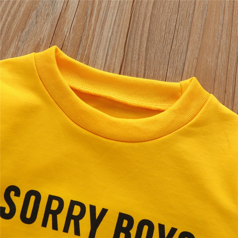 3 stk baby drengetøj sæt brev rund hals langærmet t-shirt top og blomsterbukser pandebånd outfit efterår