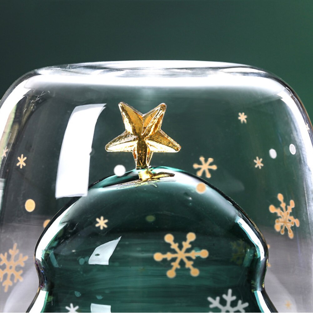 Creativo 3D trasparente doppio vetro antiscottatura albero di natale stella tazza tazza di caffè tazza di succo di latte regalo di natale per bambini