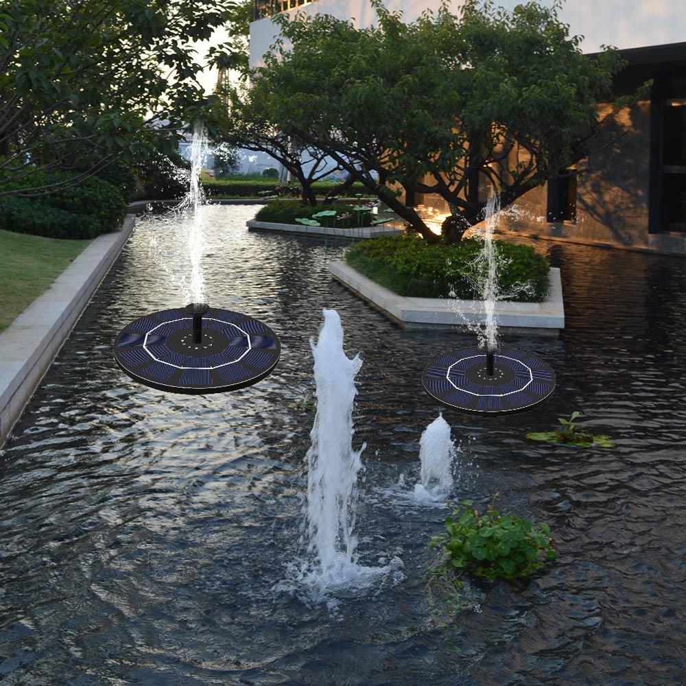 Upgraded Solar Fountain Panel Kit Solar Water Fountain Pump with Battery Backup Lotus Leaf Portable Submersible Lawn