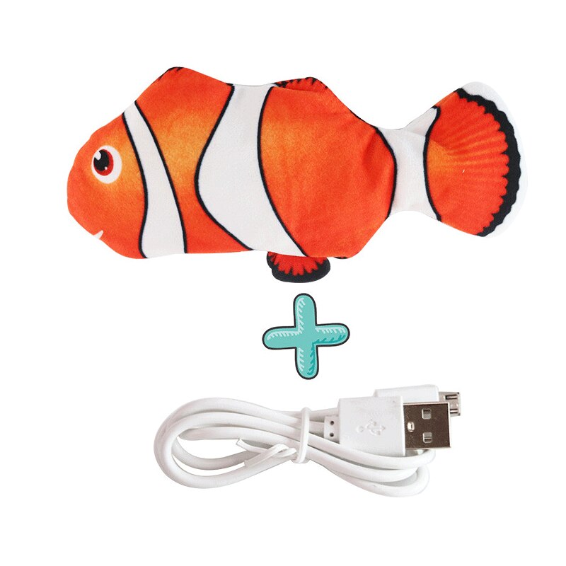 Kat Elektrische Bewegende Vis Speelgoed Usb Charger Vis Interactief Kattenkruid Chew Bite Speelgoed 3D Simulatie Vis Spelen Speelgoed Kat Kwispelende speelgoed: 5