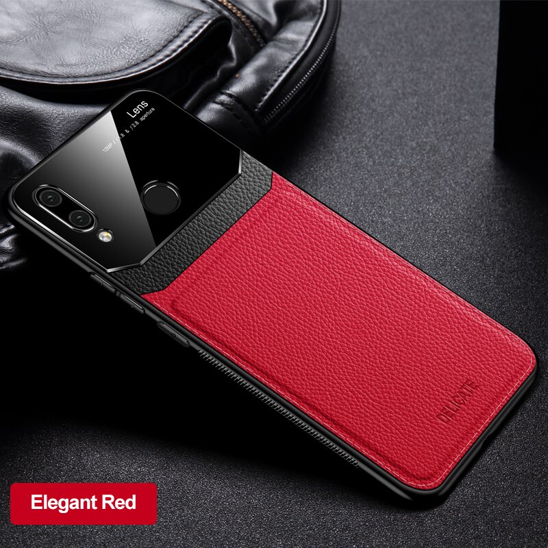 Xiaomi Redmi Note 7 Case PU Leather Plexiglass Silicone Shockproof Bumper Phone Case For Xiomi Redmi Note8 8 Pro Plus Back Cover: Redmi 8A / Red