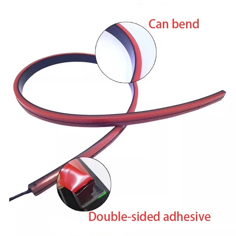 1 set Universal 100cm Flexible LED High Mount Stop Car Turn Drive Rear Tail Warning Auto Waterproof Red Stop Lamp Car Style