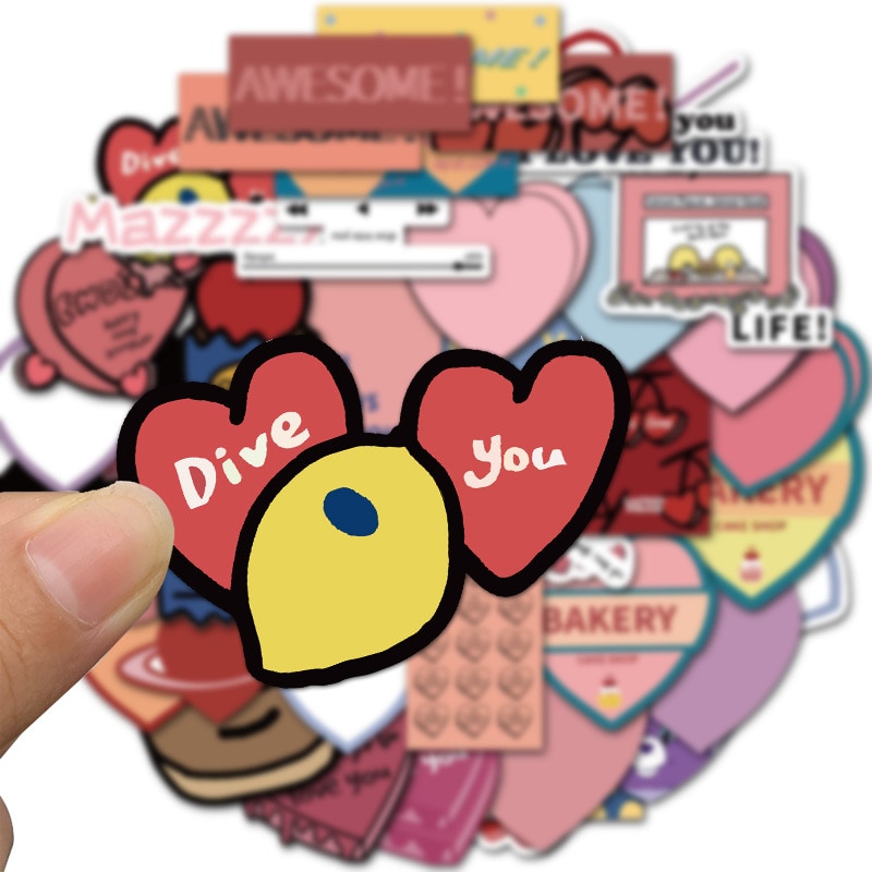 10/30/50 sztuk geometryczne lista postęp bar różowy miłość walizka telefon komórkowy naklejka na laptopa graffiti dekoracji hurtowych