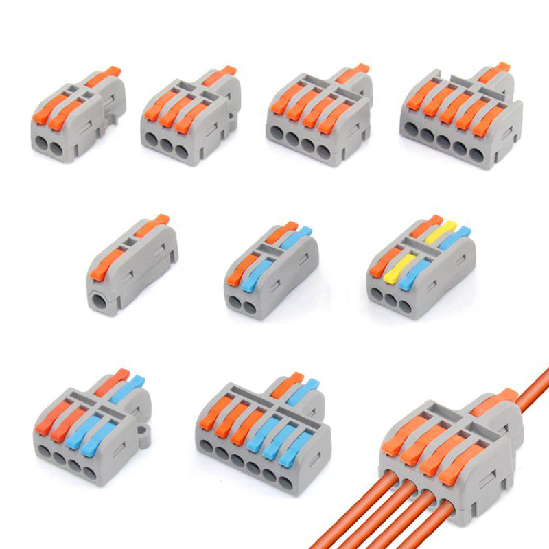 Mini connecteurs de câbles à câblage rapide, séparateur Compact universel, conducteurs électriques, bornier domestique enfichable, 10/30/50 pièces