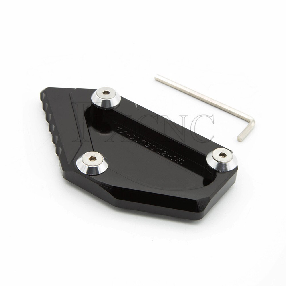 CNC-soporte lateral para motocicleta, placa de Aluninum, pata de cabra para Suzuki DL650, V-STROM, VStrom, , almohadillas de extensión de soporte