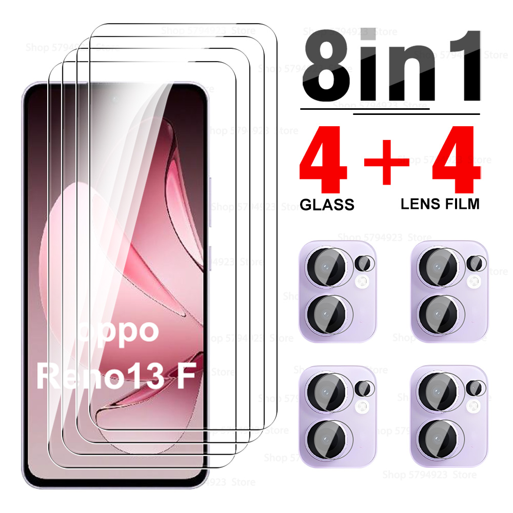 8in1 For Oppo Reno13 F 4G/5G Camera Glass Tempered Film For oppo Reno13F Reno 13 F FS Reno13 F F13 HD Screen Protector Lens Film: CRIMSON / Bundle 21