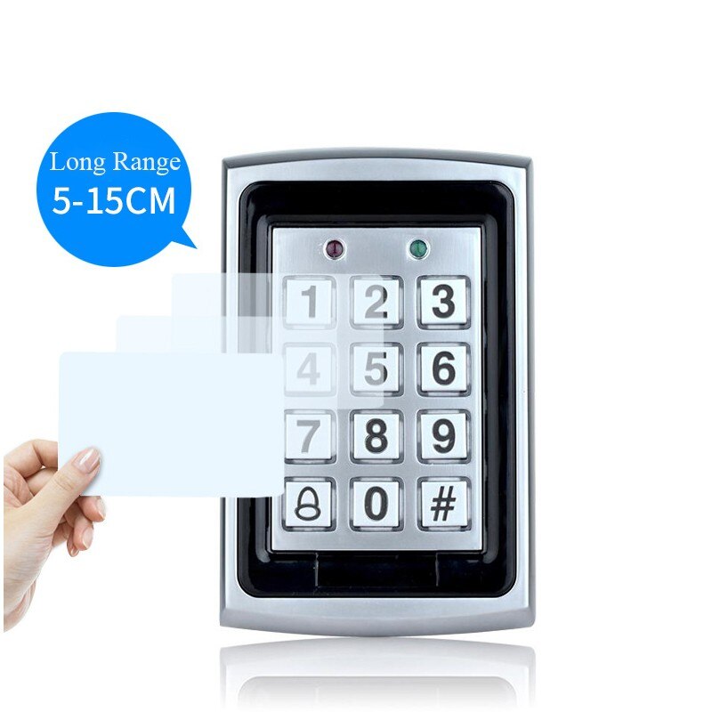 K7612 IP65 Waterdichte Metalen Toegangscontrole Anti-Shock Rfid Kaartlezer Toegangscontrole Systemen Met Backlight