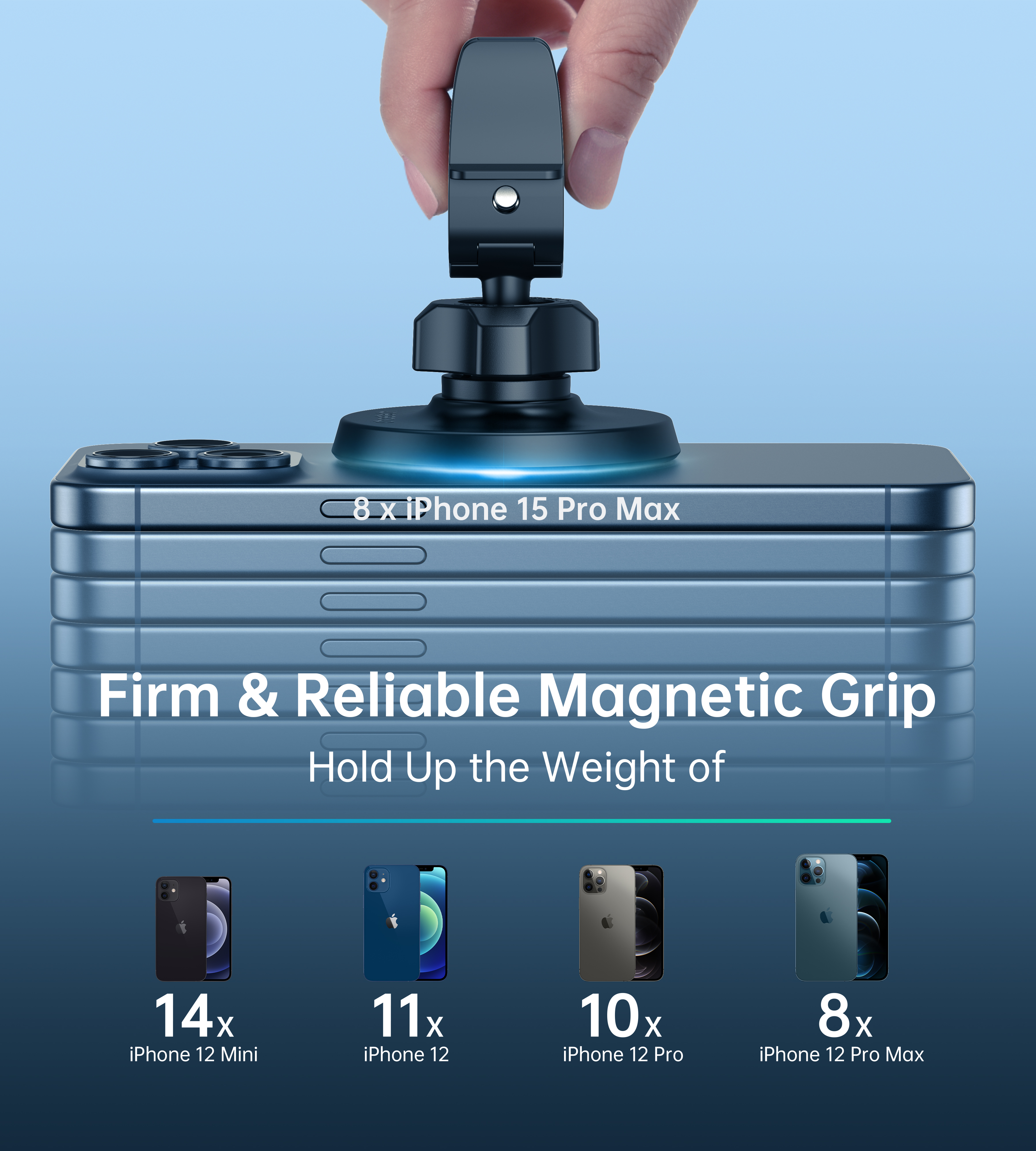 Suporte magnético para carro, dispositivo eletrônico portátil para iphone 16/15/14/13/12 pro max mini plus, todos os telefones e capas