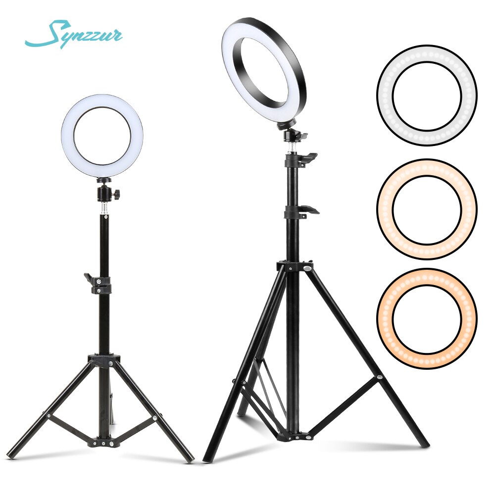 LED Makeup Light Ring 5500K Dimmable Photographic Lighting With Tripod Stand LED Lamps Selfie Phone Ring Light For Video Camera