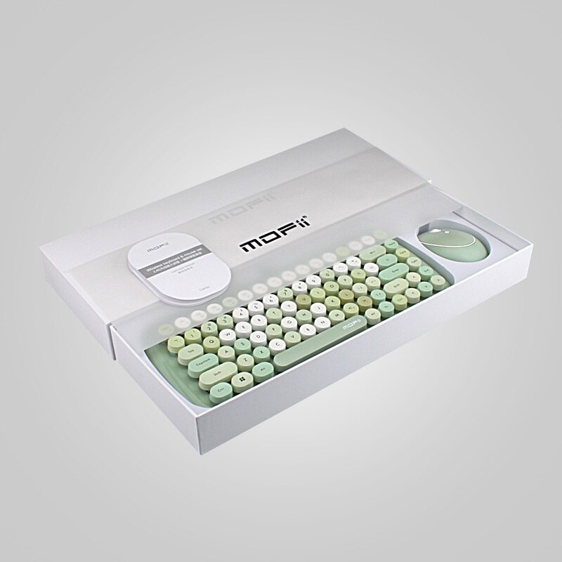 Notebook Office 3 in 1 Mini 2.4G Wireless Keyboard,Mouse and Number Pad Round Punk Mini Wireless Keyboard and Mouse Set