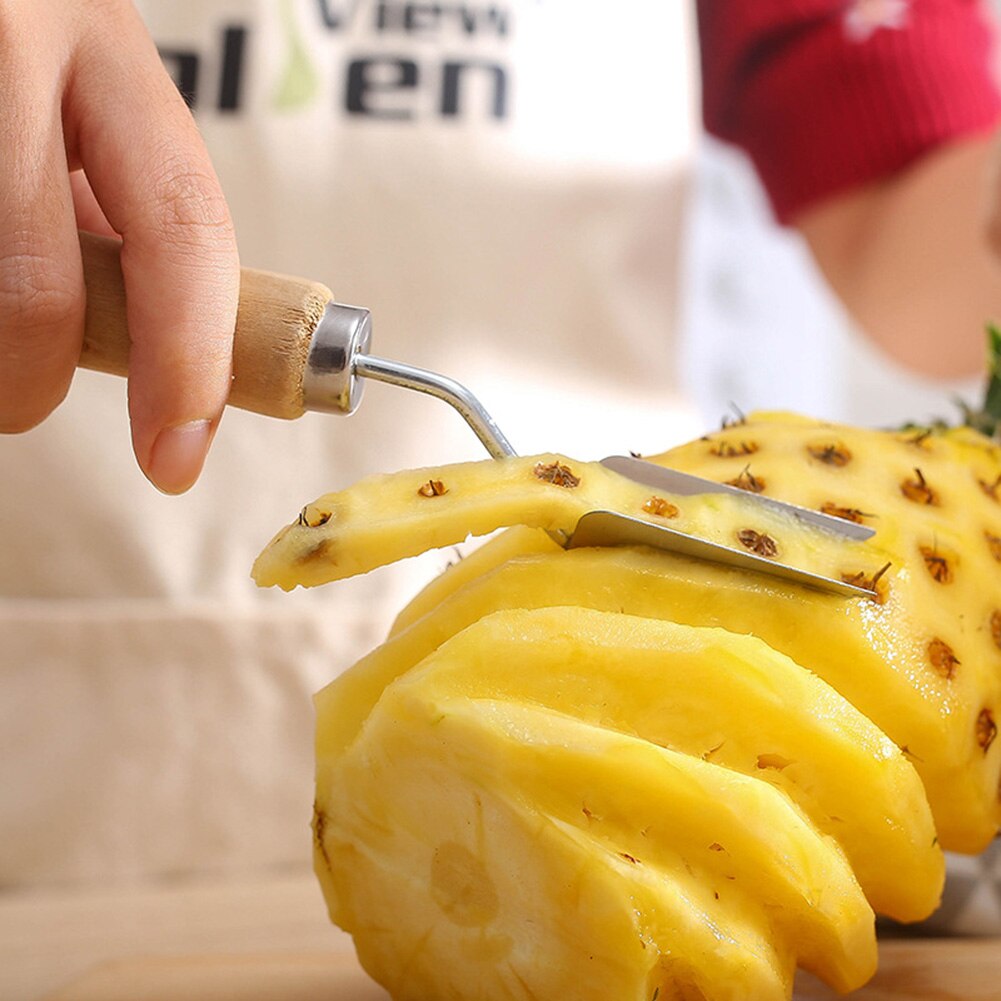 4 stuks roestvrijstalen ananasschiller, ontpitter, suikerrietmes, ontpitter, fruitsalade-gereedschap