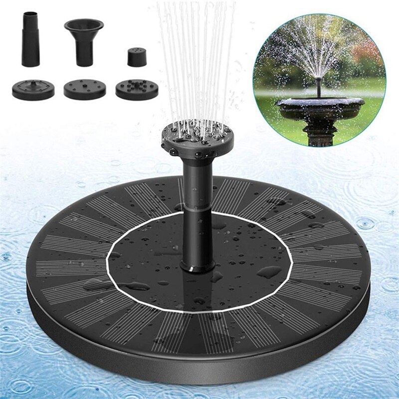 Mini Solar Powered Fountain Garden Pool Pond Solar Panel Floating Fountain Garden Decoration Water Fountain For Bird Bath