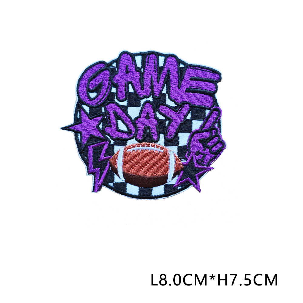 Spieltag Emblem Kleidung Zubehör Abzeichen Aufkleber gestickte Stickerei Aufkleber Aufbügeln Flecken: Schwarz