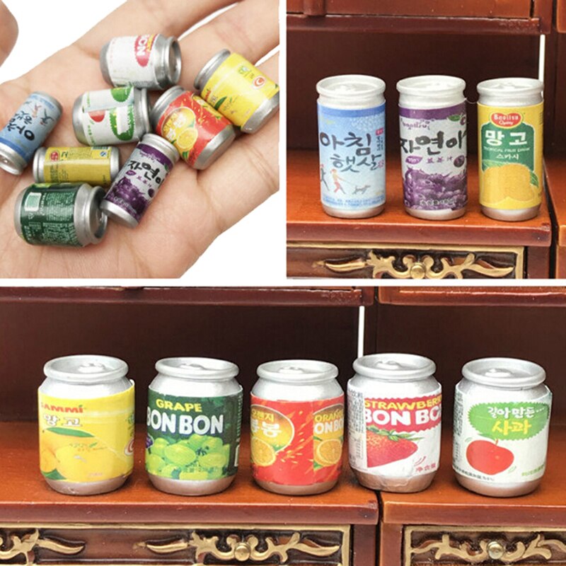 3/5Pcs Mini 1:12 1/12 Scale Canned Fruit Cans Miniature Food Play Kitchen Doll Food Accessories Toy Doll House Accessories
