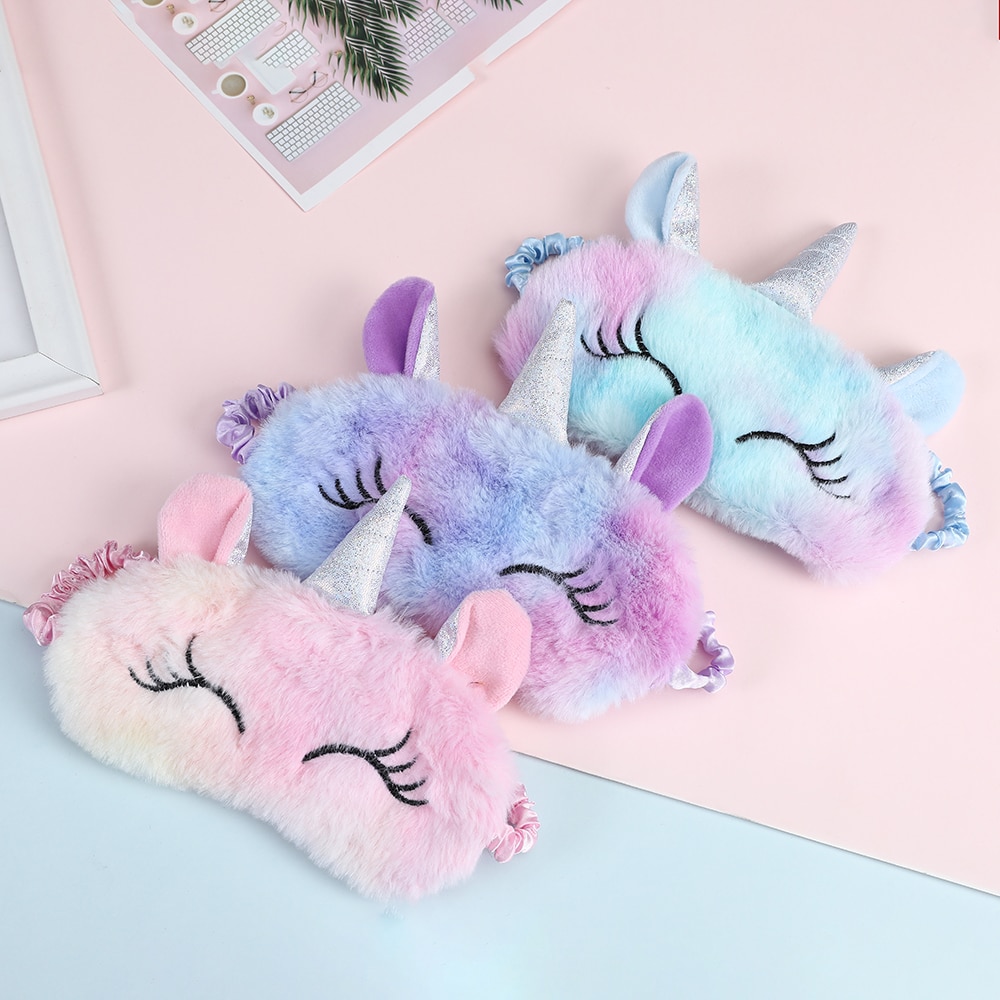 Cartoon Kids Unicorn Cute Student Girls Sleep Rest Eye Mask Portable Shade Cover Travel Relax Blindfolds Eyepatch