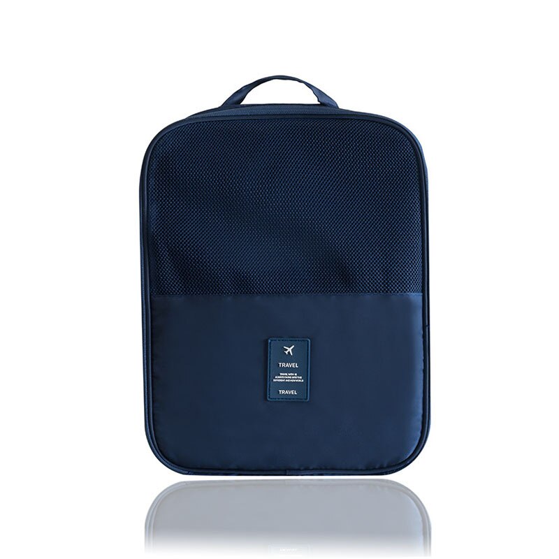 Travel Waterproof Shoe Bag Men and Women Clothing Luggage Accessories Storage Portable Pluggable: Navy blue