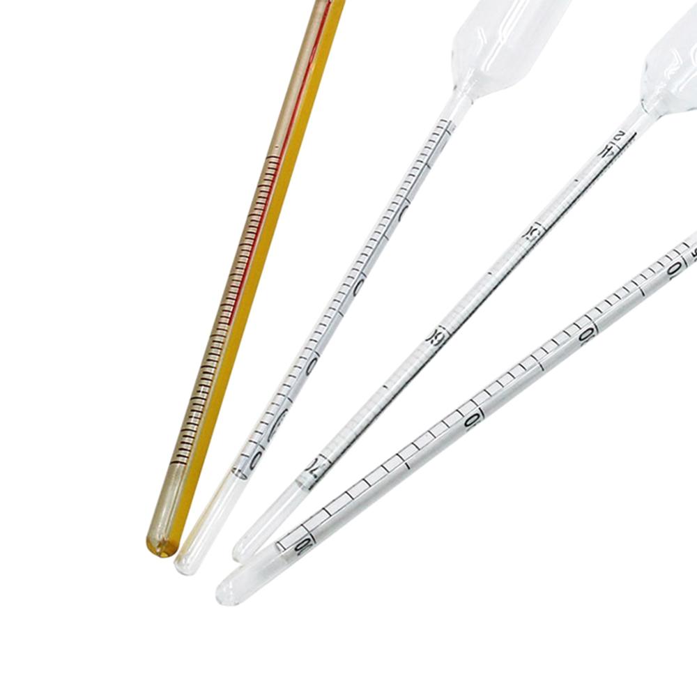 3pcs Glass Alcohol Meter Hydrometer Tester 0 to 100% With Thermometer Gadget Case Kit For Wine Instruments
