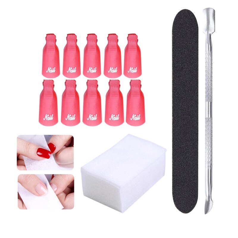 Manicure Nail Set Nail Art Tool Kits Cuticle Pusher Nail File Buffer Nagellak Remover Pedicure Nail Care Alle Voor manicure: Set 8