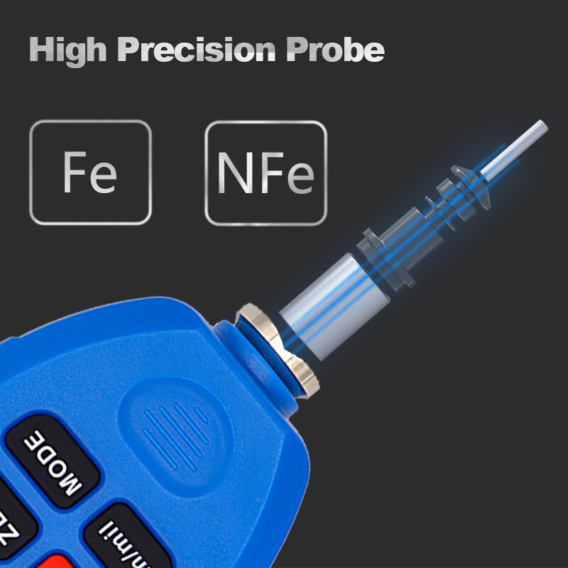 R &amp; D – jauge d'épaisseur de revêtement de peinture automobile blanche, testeur d'épaisseur de Film de peinture automobile, outil de peinture manuel russe FE/NFE, TC100