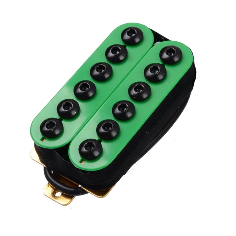 Adjustable Metal Double Coil Electric Guitar Pickups Humbucker Punk Green: Neck Pickup