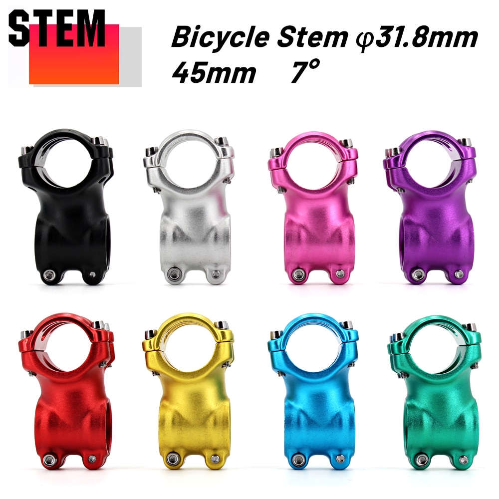 Potencia de 7 grados para bicicleta de montaña, 45mm, 31,8, piezas coloridas para manillar