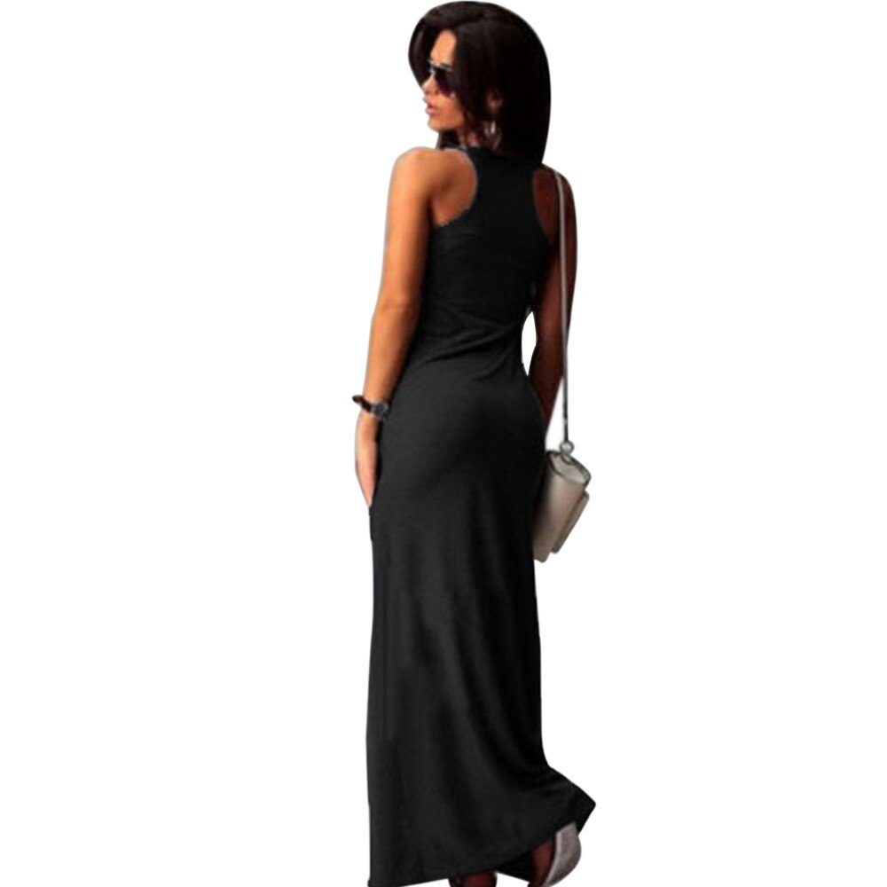 Vrouwen Casual Mouwloze Boho Lange Cocktail Party Strand Jurk ropa de playa mujer kostuum da bagno donna bata feminina