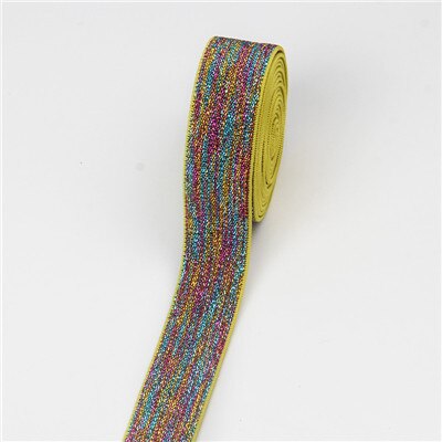 Elastiske bånd 2.5cm gummi elastiske 25mm leopard talje bånd elastik couture diy tøj undertøj bukser sy tilbehør: Gul farve