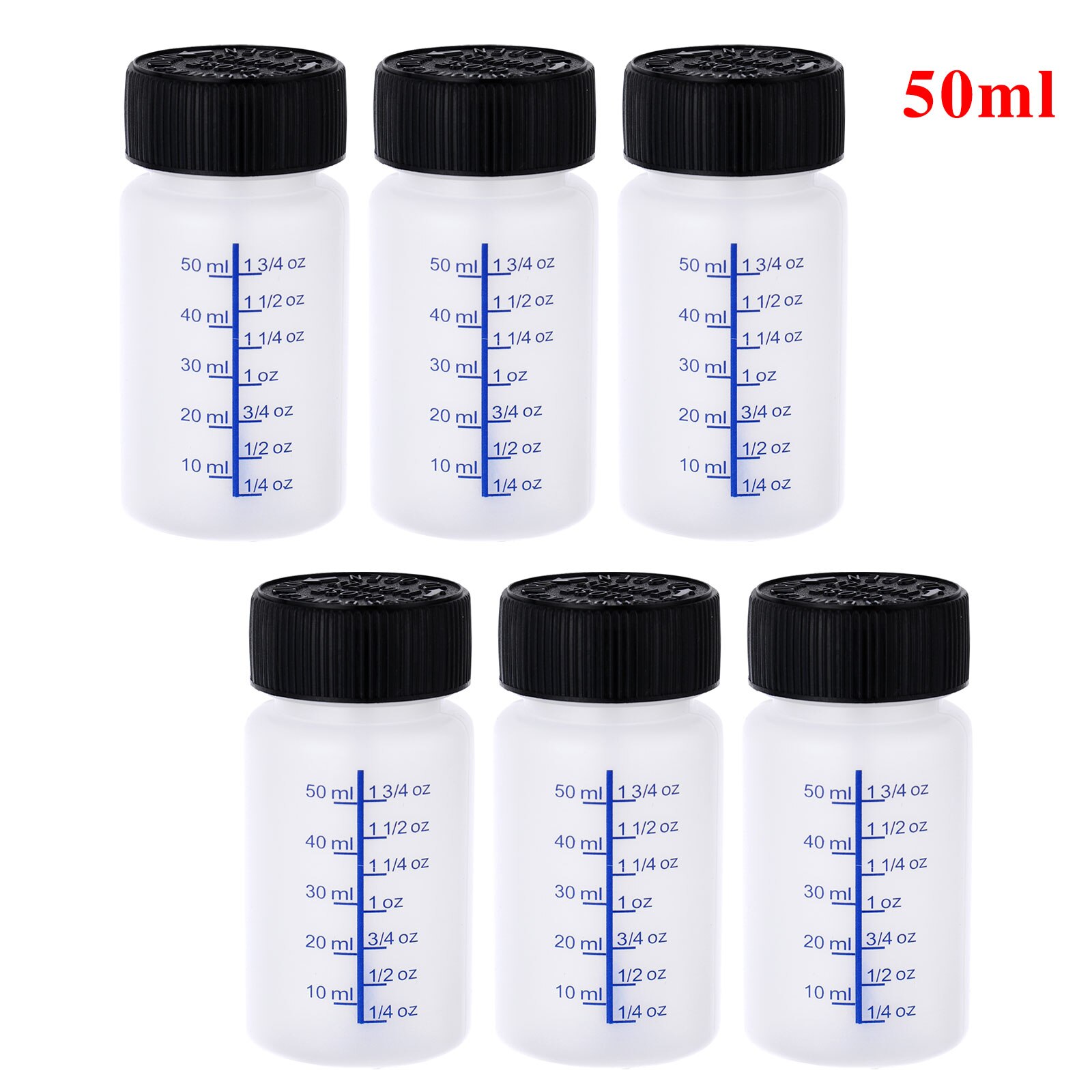 6 Nail Gepolijst Fles Clear Lege Navulbare Nagellak Potten Opslag Plastic Containers Fles Met Borstel Cap Voor Diy Nail art: 50ml White