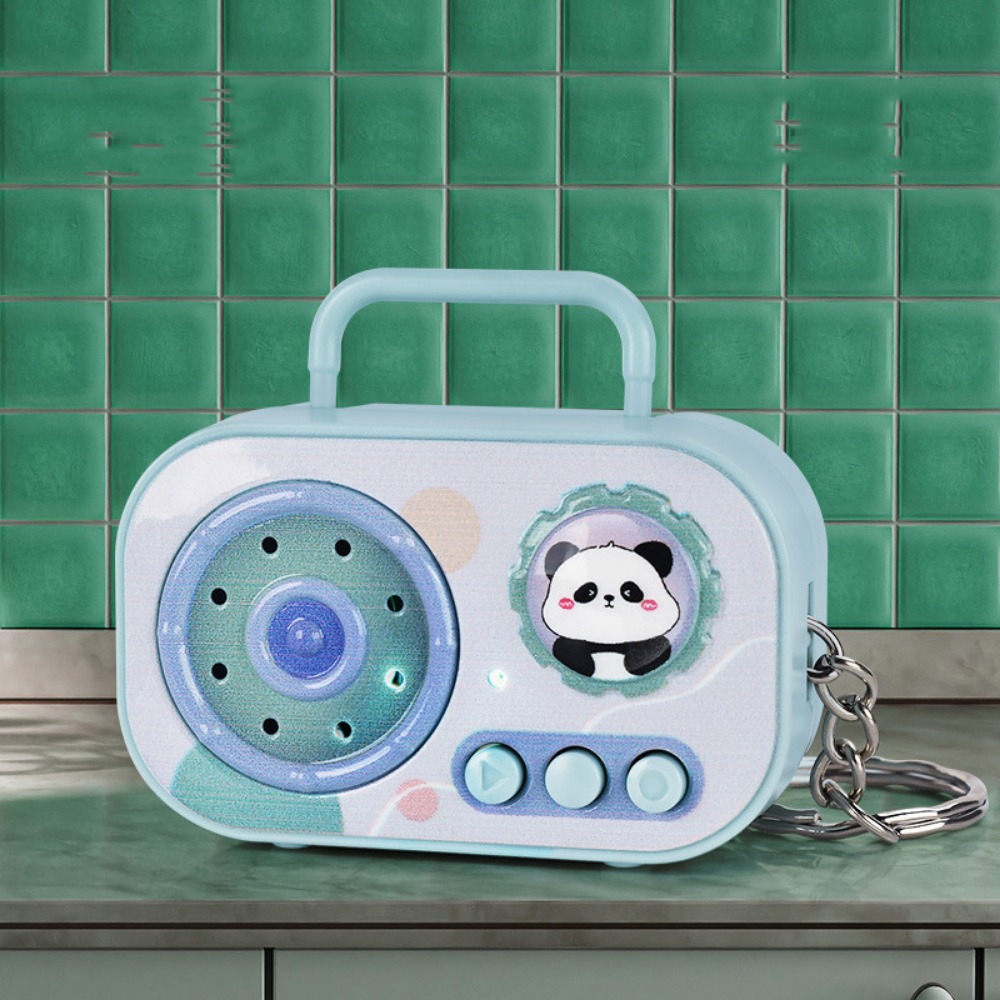 Puede grabar música grabadora que cambia de voz llavero grabadora de casete con música grabadora de cinta Retro llavero cinta grabable: Blanco