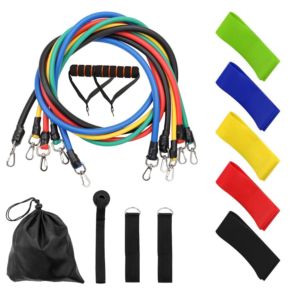 Bandas de resistencia para Fitness, juego de banda de resistencia, 17 Uds., banda de Fitness, Yoga, gimnasio, ejercicio, banda de goma elástica, juego de correas en el tobillo: 17  pcs
