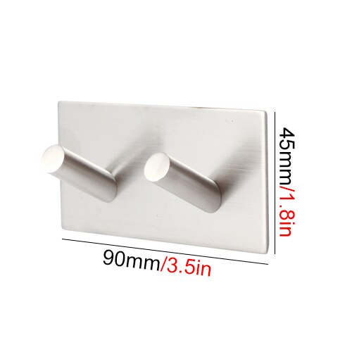 3M Self Adhesive Wall Door Back Hooks Heavy Duty Stainless Steel Clothes Hanger Bathroom Kitchen Towel Rustproof Hook: B