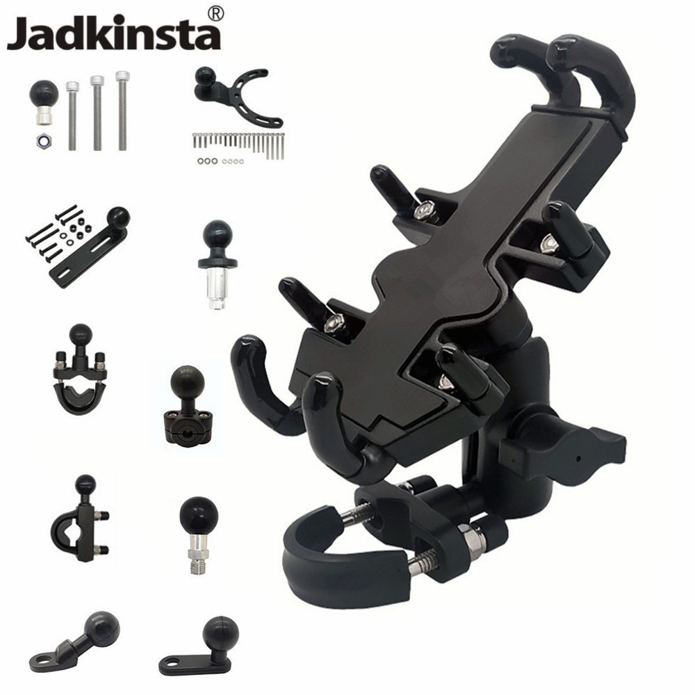 Jadkinsta Sfera In Alluminio Supporto Del Supporto Regolabile Del Motociclo Manubrio con Doppia Presa Braccio per Gopro Telefono Ram Mount