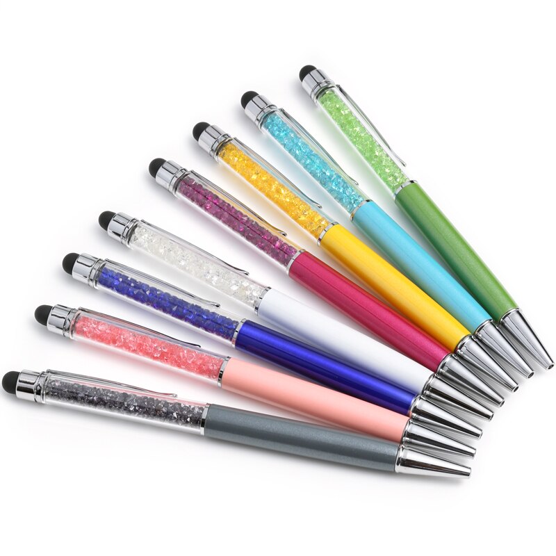 Crystal Ballpoint Pen Touch Screen Stylus Pen Useful 2 in 1 Tablet Pen For Pad Phone Smart Phone