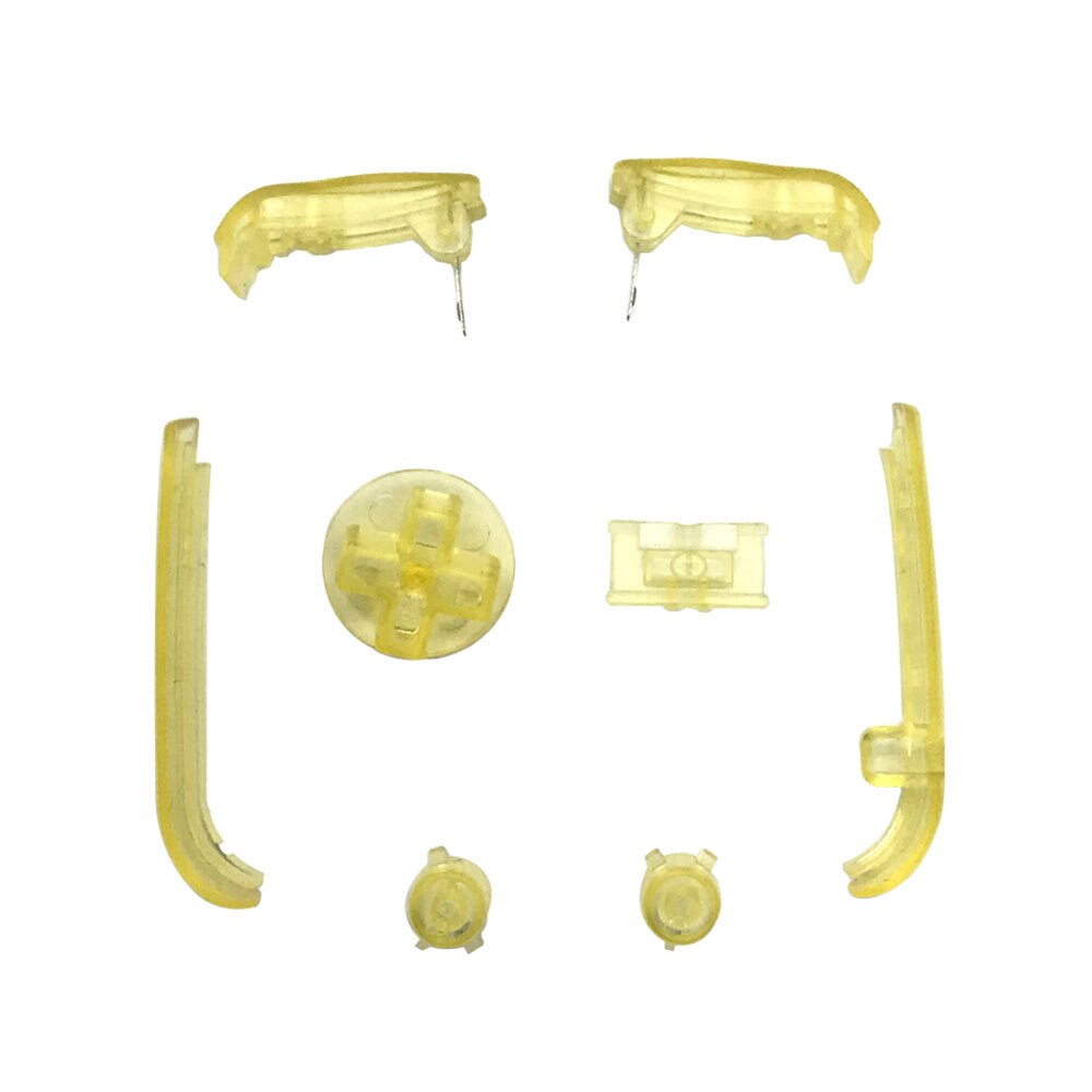 Neue L R Tasten Sets für GBA Tasten Tastaturen Sets mit AB D Pads Power ON OFF Tasten für Gameboy voraus Rahmen Shell Fall Abdeckung: Clear Yellow