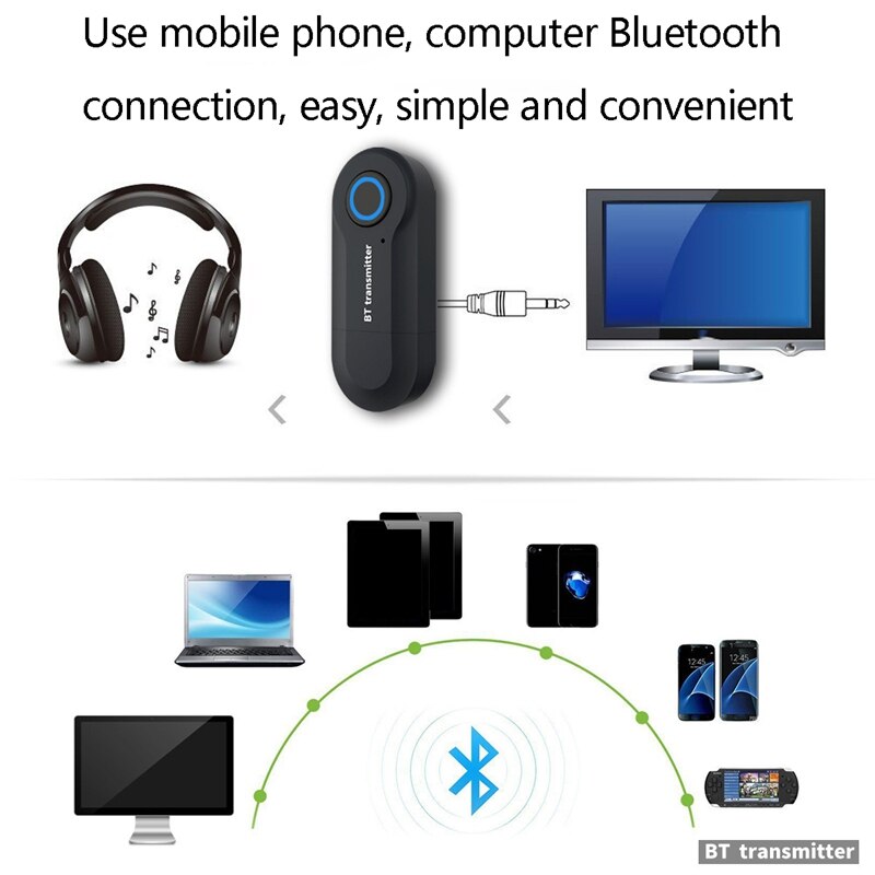 Bluetooth Zender 3.5Mm Jack Audio Adapter Draadloze Bluetooth Stereo Audio Transmitter Voor Tv Hoofdtelefoon Luidsprekers